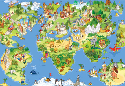 Детские фотообои детская карта мира (children-0000203)