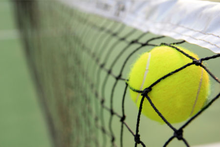 Фотообои теннисный мяч и сетка (sport-0000147)