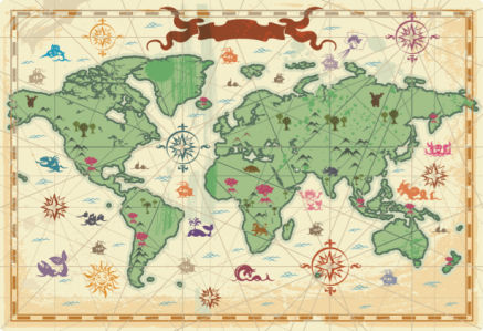 Детские фотообои карта мира (children-0000397)
