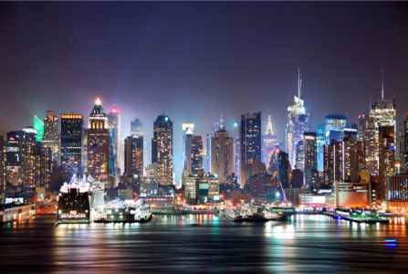 Фотообои панорама ночной Манхеттен (city-0000246)