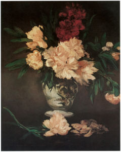 Эдуард Мане ваза с пионами на пьедестале (paint-flower0000077)