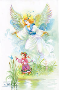 Обои рисованный ангел (angel-00060)