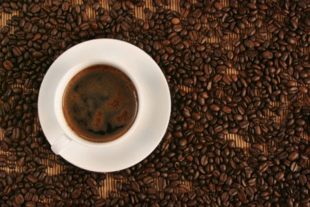 Фотообои чашка кофе, зерна кофе (food-0000045)