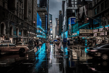 Фотообои дождь в Нью-Йорке (city-1457)
