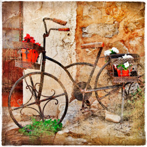 Фотообои велосипед цветы (retro-vintage-0000143)