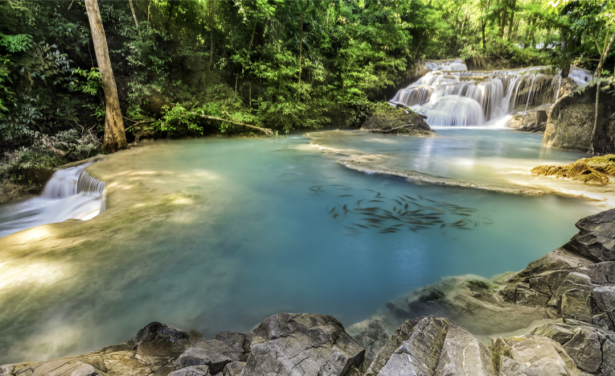Фотообои водопад камни озеро (nature-0000860)