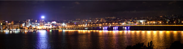 Фотообои Днепропетровск ночная панорама (city-0000921)