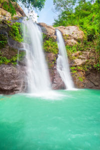 Фотообои водопад изумрудная вода (nature-00458)