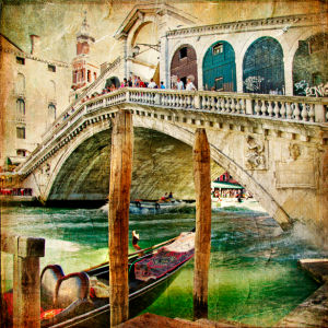 Фотообои канал в Венеции (retro-vintage-0000115)