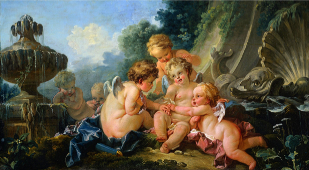 Картина фреска амуры и ангелочки (angel-00039)
