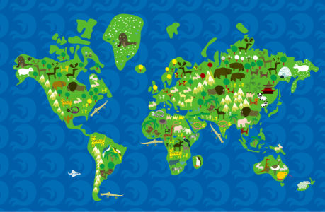 Фотошторы карта мира для детей (children-curtain-00030)