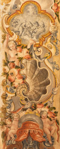 Фотообои фреска с ангелами и цветами (fresco-009)