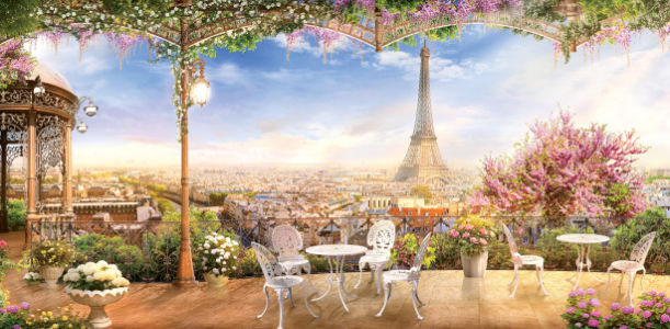 Фотообои вид на Париж с мансарды (printmaking-0000111)