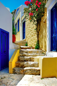 Фотообои Греция лестница Европа (city-0000622)