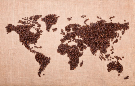 Фотообои карта мира из зерен кофе (food-0000147)