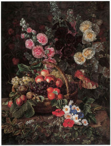 натюрморт с цветами и фруктами Йохан Беггров (pf-67)