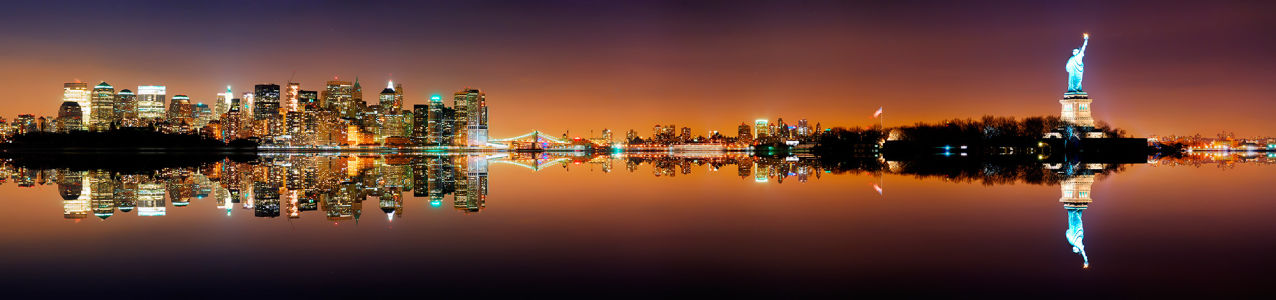 Фотообои вечерняя панорама манхеттен (city-0000494)