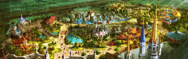 Фотообои панорама сказочного города (fantasy-0000014)
