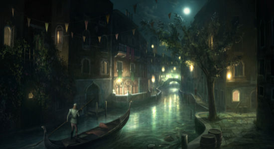 Фотообои ночной туманный город (fantasy-0000021)