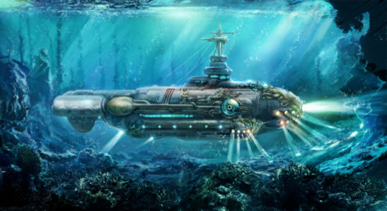 Фотообои подводный корабль (fantasy-0000178)