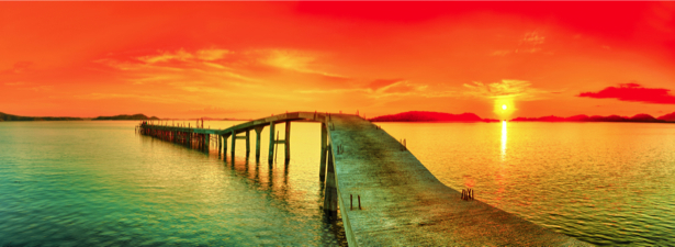 Фотообои море мост на закат (sea-0000335)