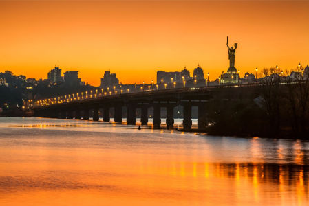 Фотообои закат над Киевом (ukr-31)