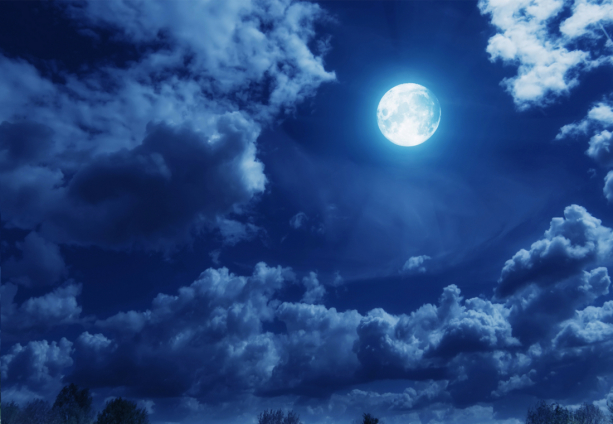 Фотообои луна в ночном небе (sky-0000135)