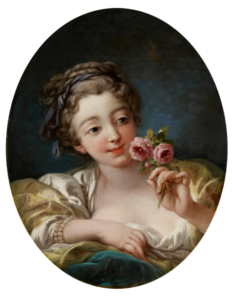 портрет барышни с розочкой, Франсуа Буше (art-0000122)