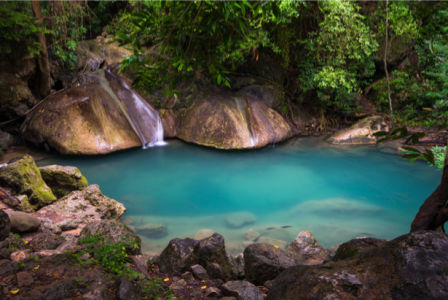 Фотообои водопад озеро лагуна (nature-0000718)