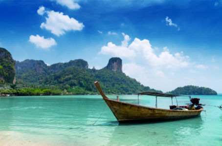 Фотообои лодка туристическая Тайланд (sea-0000380)