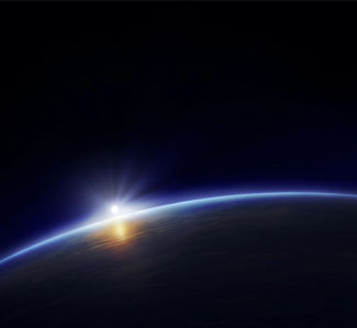 Фотообои восход над землей (space-0000021)