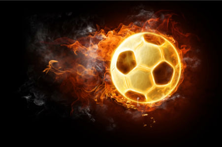 Фотообои мяч огонь (sport-0000025)