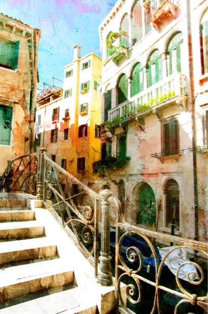 Фотообои канал Венеция Италия (retro-vintage-0000122)