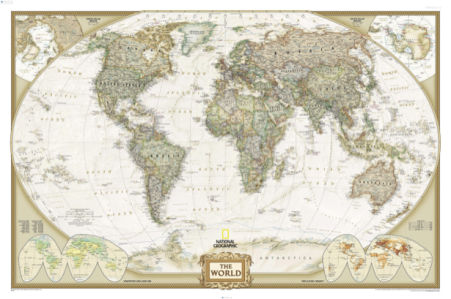 Фотообои карта мира, старая карта (map-0000194)