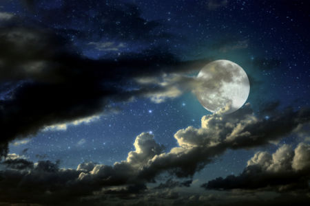 Фотообои луна и звёздое небо (fantasy-0000091)