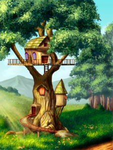 Детские фотообои домик на дереве (children-0000119)