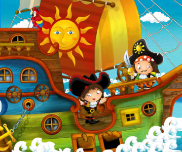 Веселые пираты - фотообои в детской (children-0000380)