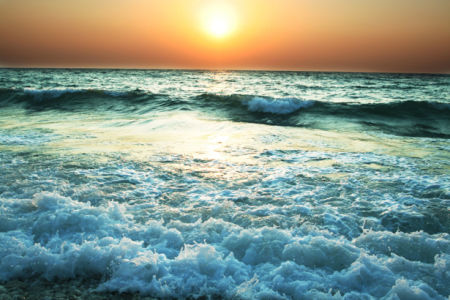 Фотообои море волны на закате (sea-0000346)