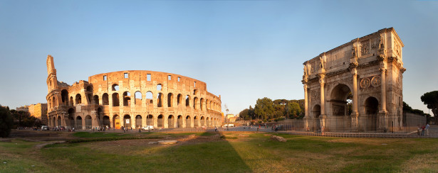 Фотообои Панорама Колизей и арка Константина (panorama-55)