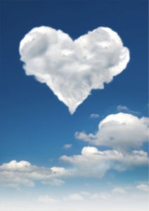 Фотообои небо с сердечком из облаков (sky-0000042)