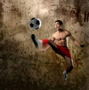 Фотообои футболист с мячом (sport-0000047)