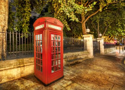 Фотообои Англия, Лондон, телефонная будка (city-0000509)