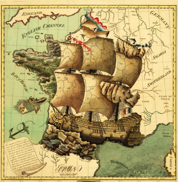 Фотообои старая карта и корабль (map-0000207)