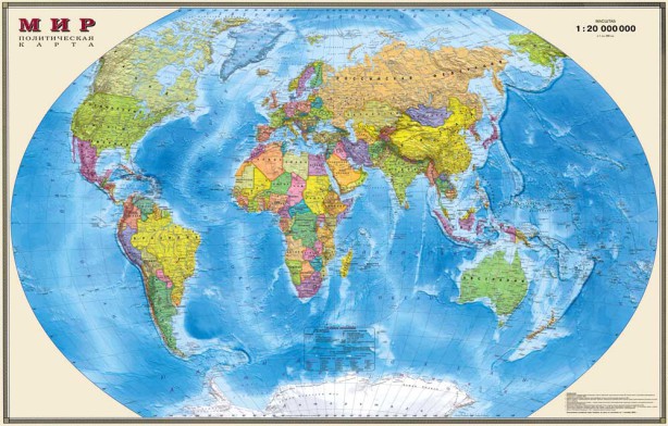 Фотообои - Политическая карта мира (map17)