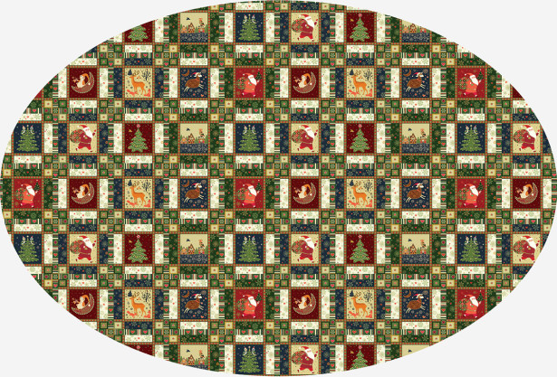 Скатерть овальная Новогодняя мозаика (202-2)