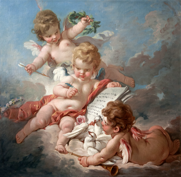 Картина - Три амура Франсуа Буше (angel-00024)