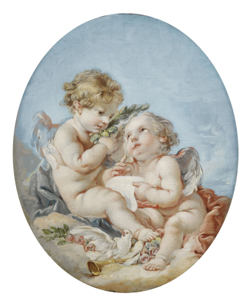 Фреска обои рисунок ангелы амуры (angel-00068)