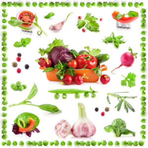Фотообои на кухне коллаж из овощей (food-0000262)