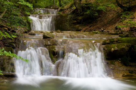 Фотообои каскадный горный водопад (nature-00448)