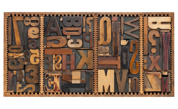 Фотообои буквы наборный шрифт (retro-vintage-0000051)
